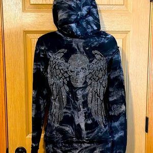 Sinful Brand Zip Up size M. Like New Condition. Color is black/grey marbling